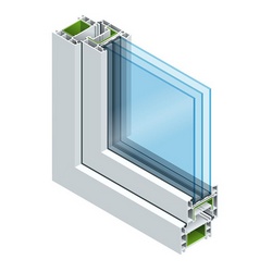 Graphic showing detail image of triple paned window
