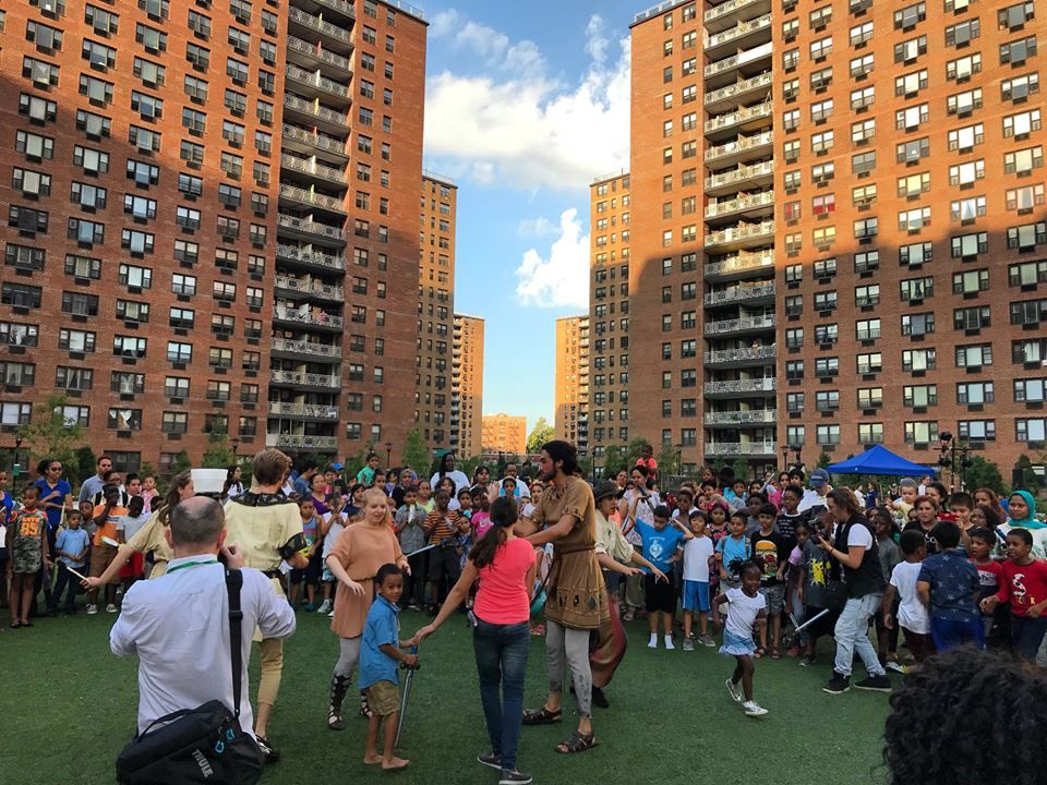 Huge audience gathered during LeFrak City's Shakespeare in the Park