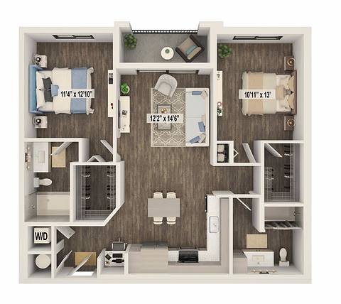 A rendering of the Brax - B1 floor plan