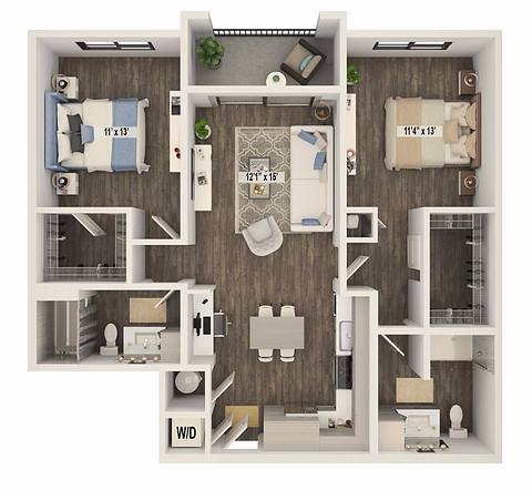 A rendering of the Bree - B2 floor plan