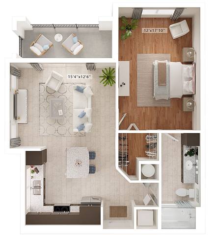 A rendering of the Togano floor plan