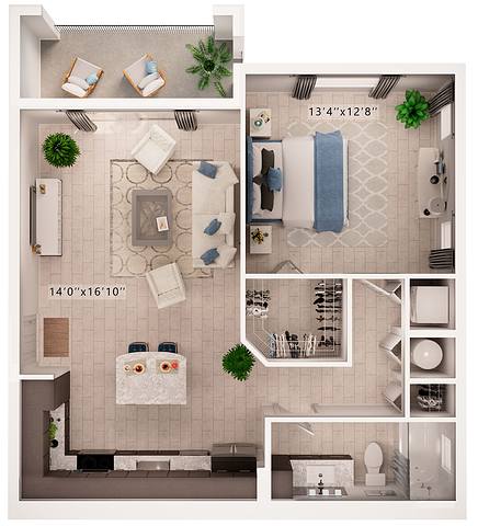 A rendering of the Astoria  floor plan