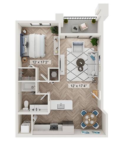 A rendering of the Anya floor plan