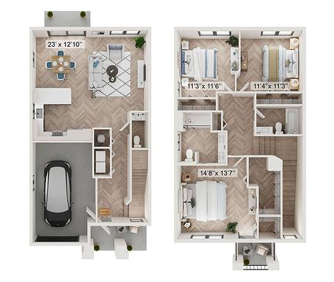 A rendering of the Corina floor plan