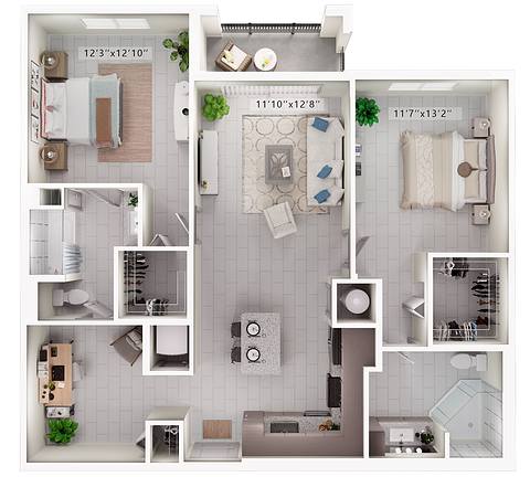 A rendering of the Adonis-Blue with Den floor plan