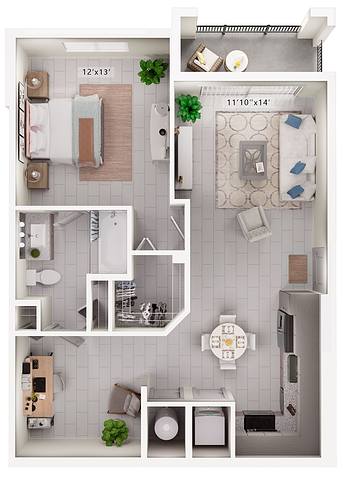 A rendering of the Admiral floor plan