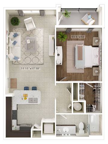 A rendering of the Minerva floor plan