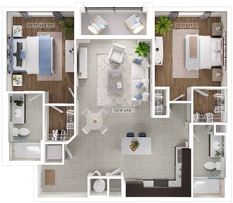 A rendering of the Celeste floor plan