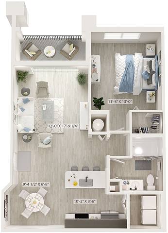A rendering of the Julia floor plan