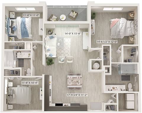 A rendering of the Claiborne floor plan