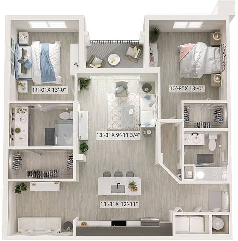 A rendering of the Lafayette floor plan