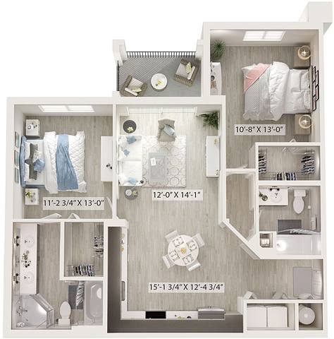 A rendering of the Basin floor plan