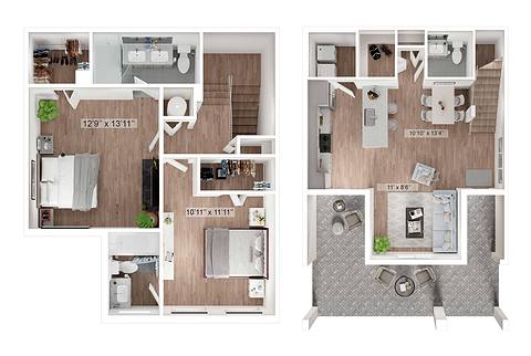 A rendering of the Monterey floor plan