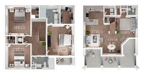 A rendering of the Carmel floor plan