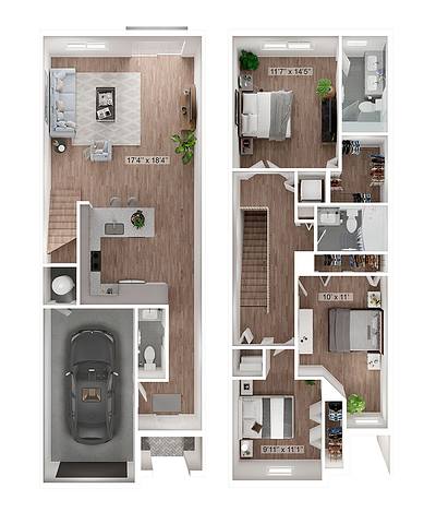 A rendering of the Coronado floor plan