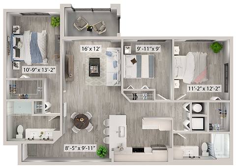 A rendering of the Orchard floor plan