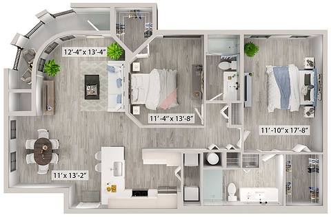 A rendering of the Brandywine floor plan