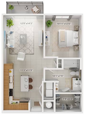 A rendering of the Ritz  floor plan