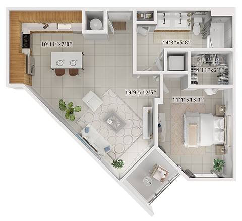 A rendering of the Fountaine floor plan
