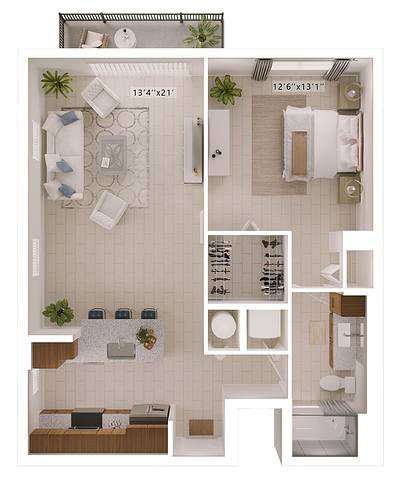 A rendering of the Madison floor plan