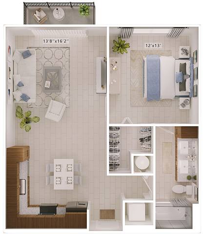 A rendering of the Brewster floor plan