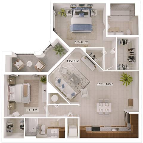 A rendering of the Castine floor plan