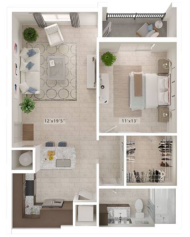 A rendering of the Abaco floor plan