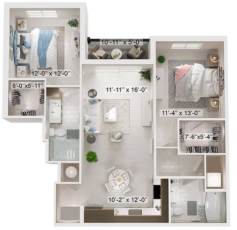 A rendering of the Klara floor plan
