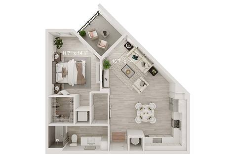 A rendering of the Ashford floor plan