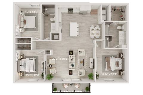 A rendering of the Conrad floor plan