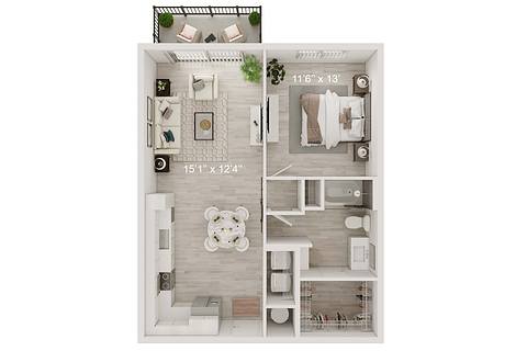 A rendering of the Alila floor plan