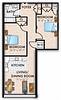 Illustration of Two Bedroom One Bath Bi Level layout