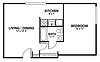 1 Bedroom Deluxe Floorplan Layout