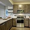 Apartment kitchen with stainless steel appliances