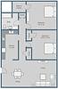 Floor plan 2 Bed (1) layout