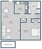 Floor plan 1 Bed layout