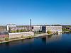 Washington Mill 240 3 buildings on the Merrimack River aerial photo