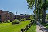 Exterior building of Lincoln School with beautiful landscape