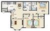 Floor plan 3 Bedroom 2 bath B layout