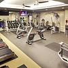 Interior of fitness center with gym equipment