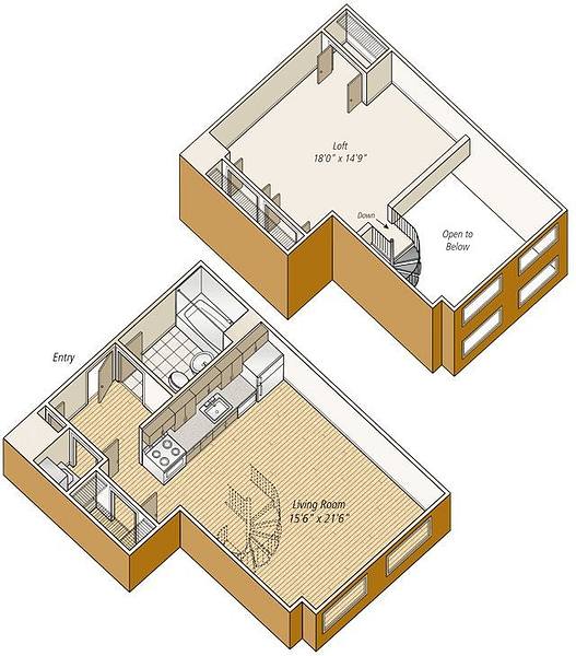 A rendering of the S22L floor plan 