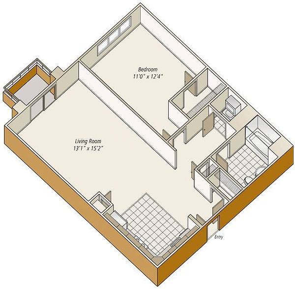 A rendering of the A31 floor plan 