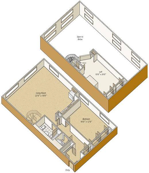 A rendering of the A22L floor plan 