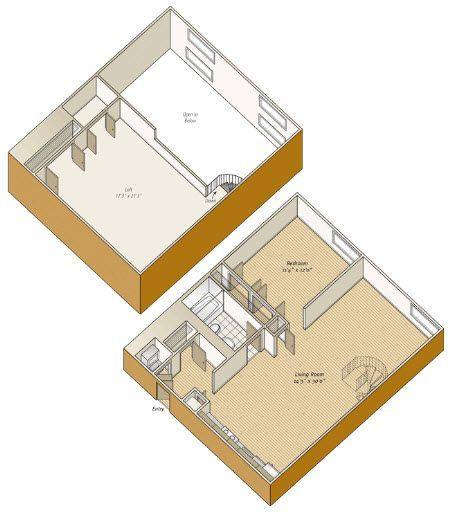 A rendering of the A23L floor plan 