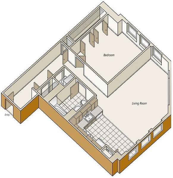 A rendering of the A35 floor plan 