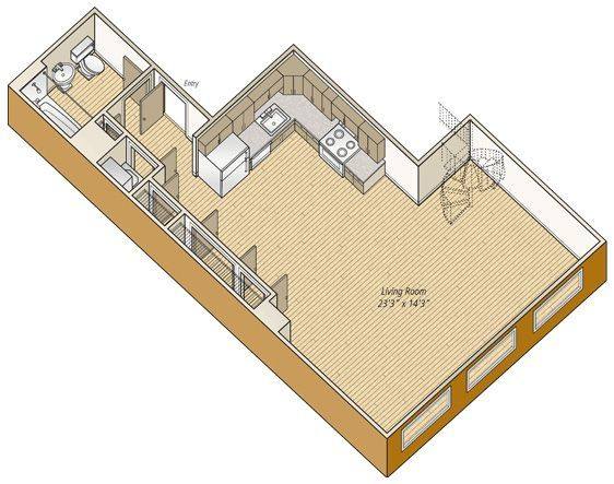 A rendering of the S23 floor plan 