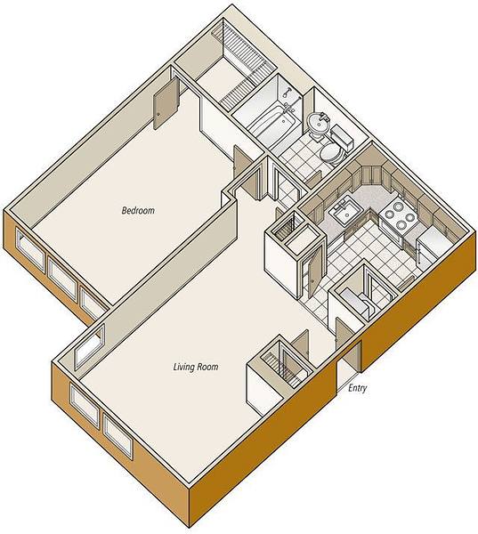 A rendering of the A36 floor plan 