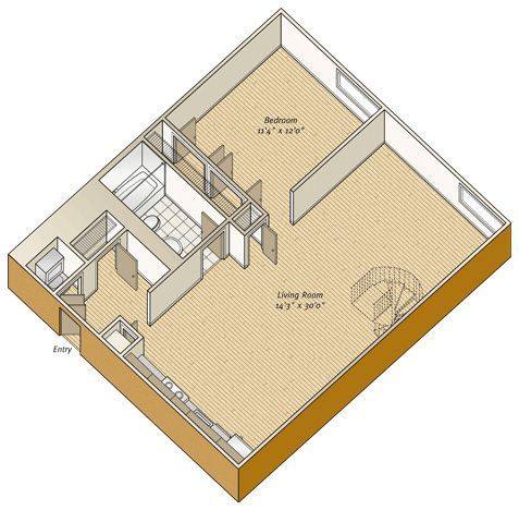 A rendering of the A23 floor plan 