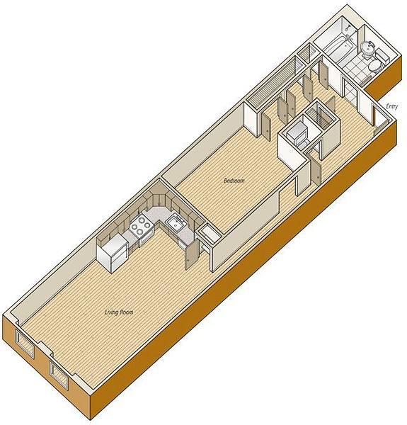 A rendering of the A38 floor plan 