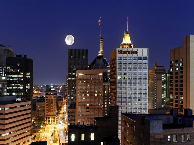 Baltimore downtown skyline at night